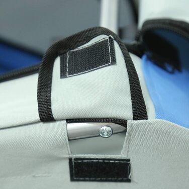 Фahrраd-причіп для собак, складаний, з тканини Oxford з відбивачами, до 40 кг (сірий+блакитний)