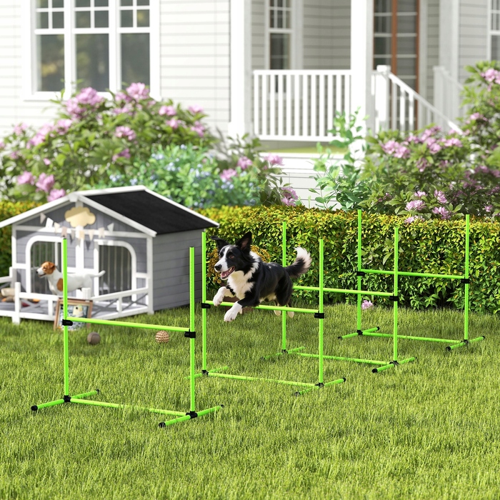 Набір для дрегування собак PawHut Agility, 4 частини, регульований, зелений