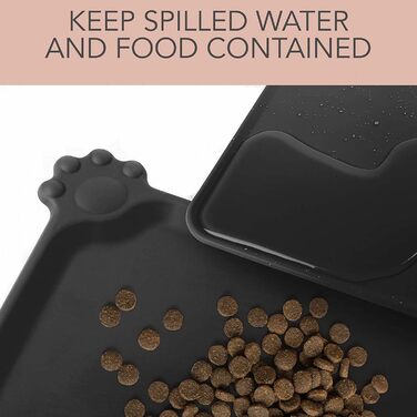Килимок для годування собак і котів, силіконовий, чорний, L (47x30 см), 180г