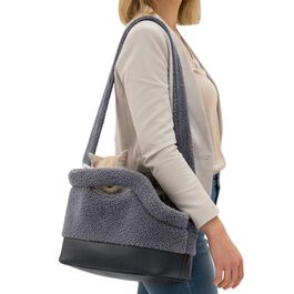 Транспортна сумка для котів Gihioue | Водонепроникна сумка-переноска на плече з безпечним замком, для маленьких та середніх порід, сірого кольору