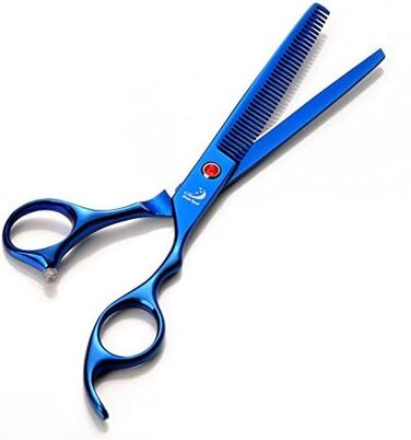 Набір для грумінгу домашніх тварин: професійні ножиці для собак та котів, ножиці для фінальної обробки, вигнуті ножиці, гребінець для грумінгу, блакитні