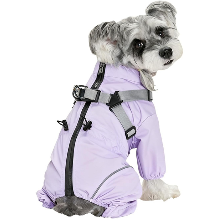 Зимовий теплий куртка для собак з отвором для повідка, вітронепроникний зимовий одяг для малих, середніх та великих собак (D28 Violett,M)