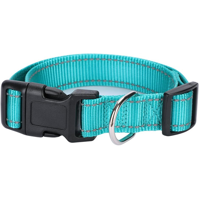 Нашийник для собак з нейлону з персоналізованою вишивкою, світловідбиваючий набір, блакитний колір, з гравіюванням на замовлення, для великих, середніх та маленьких собак