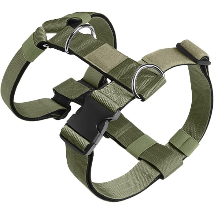Шлейка для собак FeimaX великих порід, тактична, не тягне, дихаюча, зручна, зелена (L)