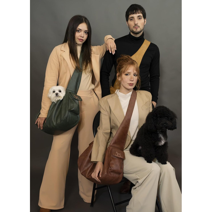 Сумочка для собак Noah & Paw для маленьких собак до 10 кг, з регульованим плечовим ременем, м'яким хутром, подвійною системою безпеки, з веганської шкіри