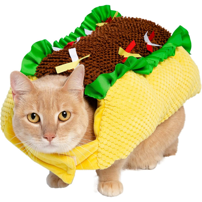 Костюм для собак та котів Pet Krewe Taco Medium - Веселий набір для фотосесій та свят