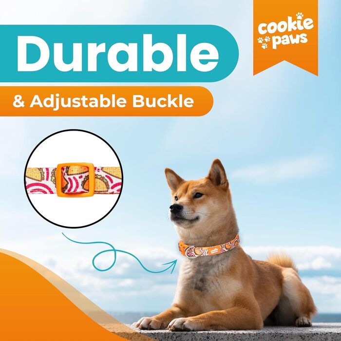 Комплект повідця та нашийника Cookie Paws для великих собак, м'який неопрен, регульований, швидке кріплення, дихаючий, легке очищення, стильний дизайн
