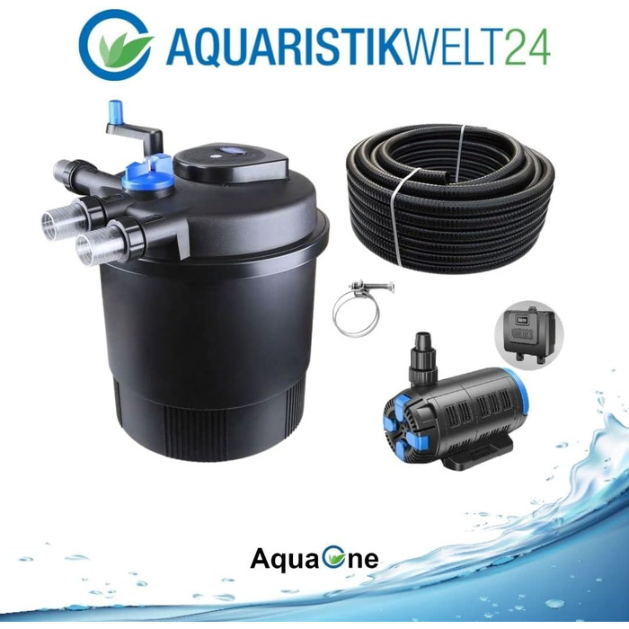 Комплект фільтрації для ставка AquaOne CPF-20000 з UV-лампою та регульованою Eco-помпою 37-180 Вт для водойм до 40 000 л, фільтрувальна установка, шланг №39