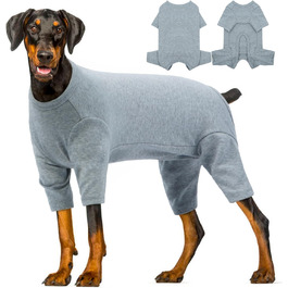 Піжама для собак OP Body 3XL, захисний костюм після операції, від алергії, випадання шерсті, лизання, сірий колір