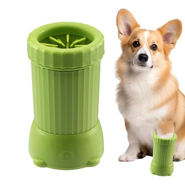 Автоматичний мийка лап для собак, USB-мийка лап для домашніх тварин, автоматичний пристрій для миття лап для собак, мийка для лап для собак, USB-зарядка, для маленьких та середніх собак (зелений)
