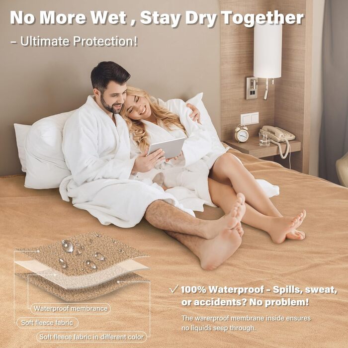 Водонепроникний плед для собак і котів, великий розмір 203x152 см, Lt/Dk Taupe (без Sherpa)