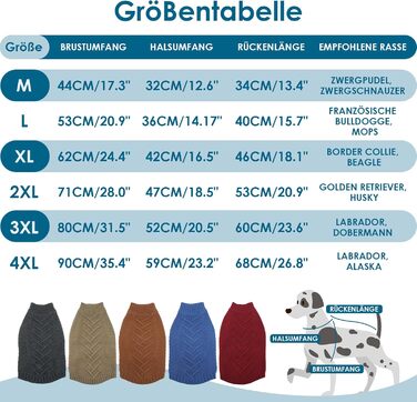 Пуловер для собак, теплий пуловер для великих собак, в'язаний пуловер для собак, флісовий пуловер для собак, для Лабрадора, хакі, 3XL XXXL