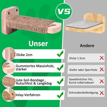 Сходинка для котів SIYUNTECH® на стіну (4 шт.), ігровий комплекс для котів, з дерев'яною платформою, з масивного гумового дерева 2 см, для лазіння та ігор, максимальне навантаження 35 кг, жовтий, 4 шт.