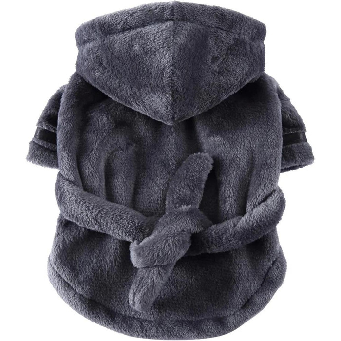 Піжама для собак з флісу з капюшоном, осінь-зима, теплий халат для Чихуахуа, Мопса, Йоркширського тер'єра, білий, L