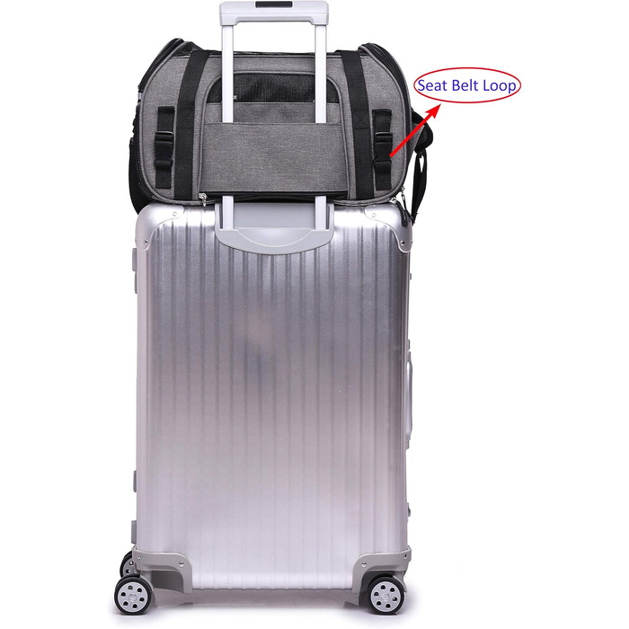 Транслювач для тварин EliteField, XL, для собак, котів, цуценят, схвалений авіакомпаніями, м'які бокові стінки, сірий