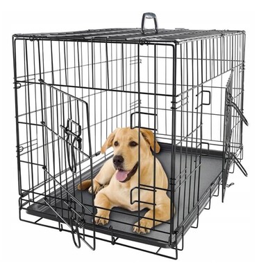 Металевий транспортний клітка-вольєр для собак Anytech, 121x74x82 см, розмір XXXXL