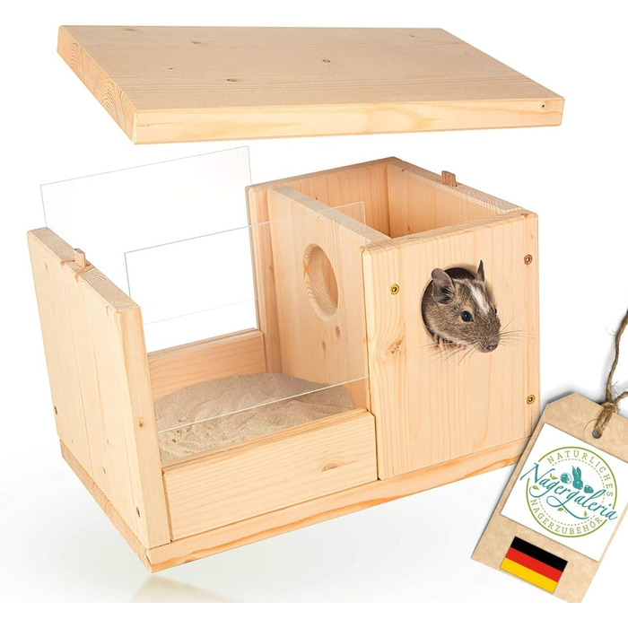 Преміум пісочник для хом'яків, мишей, щурів та дегу Nagergaleria® з унікальною системою збору бруду