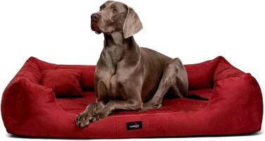 Ортопедичне ліжко для собак Tierlando® Pluto Ortho VISCO з віскоеластичної піни та м'якого велюру, 130x100 см, сірий графіт (PLV5)