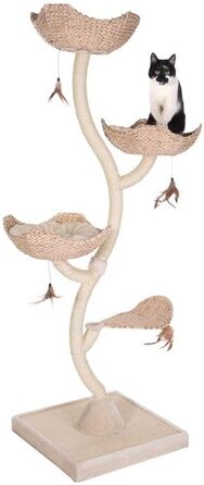 Драбина-кіготь для котів Zooplus Cat's Flower XXL з 3 лежаками та іграшками | 183 см | Міцна та стійка