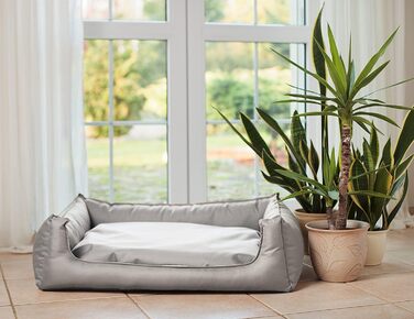 Лежанка для собак Juelle Pola - м'яке ліжко для великих собак, знімний чохол, прання в машині, пухнасте ліжко, собаче ліжко/софа, розмір L (100x80 см), колір: Темний м'ятний