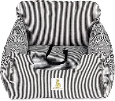 Автокрісло для собак маленьких порід, знімний та миючий чохол, підвищення для цуценят з кишенями для зберігання та страхувальним ремінцем, неслизьке дно, для авто та дому, чорний