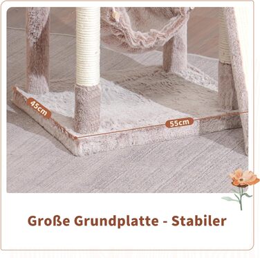Комплекс для котів Kratzbaum GCT032W (180 см, коричневий): кігтеточка, будиночок, майданчик для великих котів