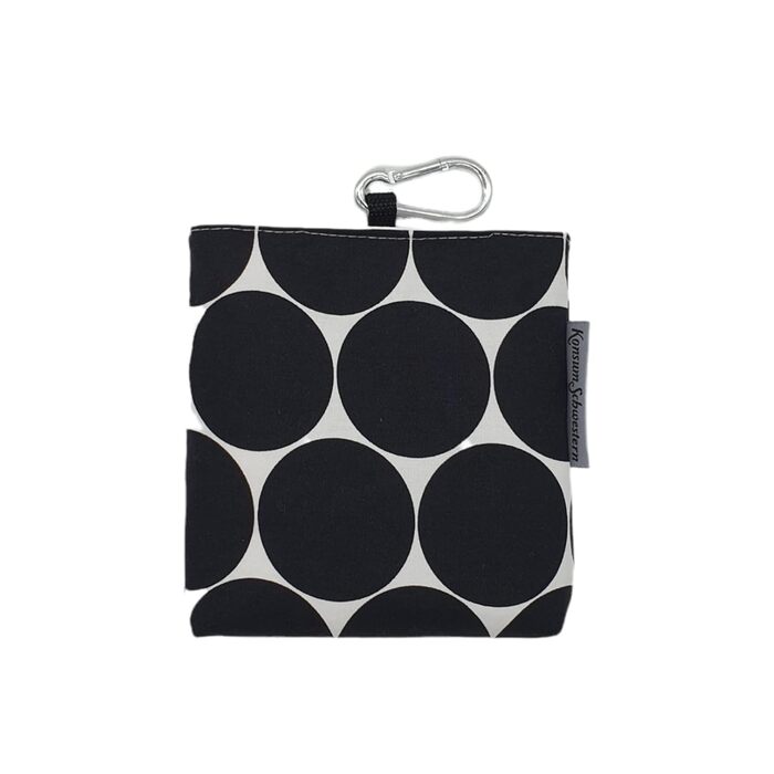 Сумка для ласощів для собак з магнітом та карабіном з тканини - MAXI DOTS ЧОРНА