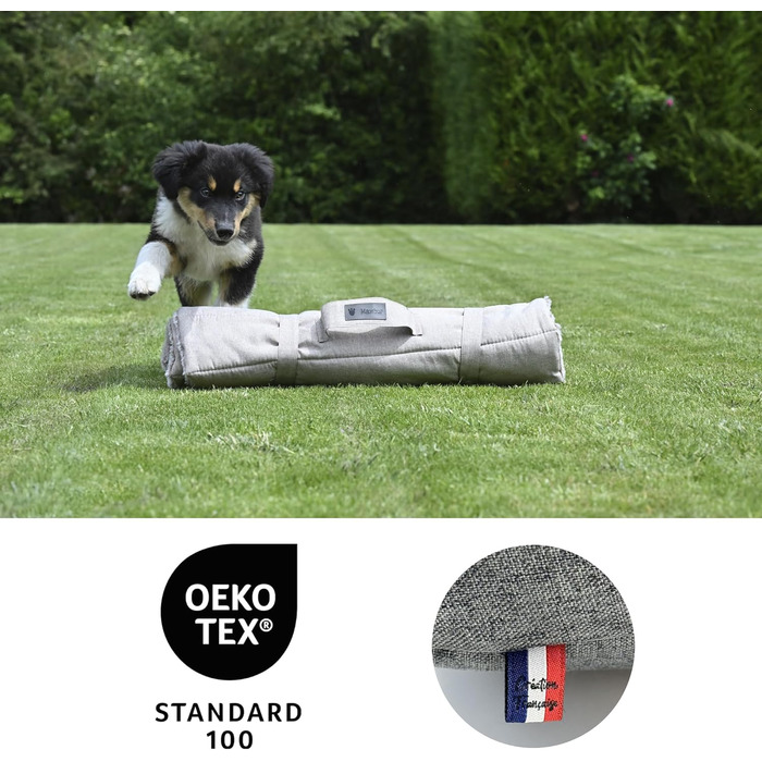 Килимок для собак великих порід, прямокутний, захищає суглоби - двостороннє собаче ліжко, літо/зима, легко переносити, не деформується, можна прати в машині (S (60 x 45 см), Бежевий)