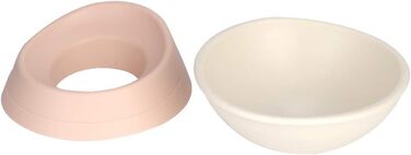 Миска для собак та котів з похилим підставою, неслизька, біла