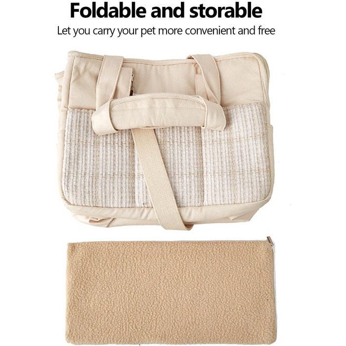 Сумка-переноска для тварин, універсальна, з бавовняного канвасу, для подорожей, дихаюча, портативна, кремового кольору