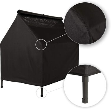 Лежанка для собак Lionto Outdoor з дахом, 110x75x105 см, водовідштовхувальне, зносостійке оксфордське полотно та дихаюче сітко, піднята лежанка з знімними ніжками, для собак до 60 кг, чорний колір