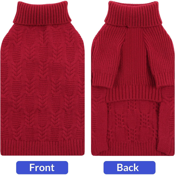 Пуловер для собак ASENKU XXL, теплий пуловер для великих собак, дівчаток та хлопчиків, для Пітбуля, Лабрадора, червоний, універсальний (Getaway Solids)