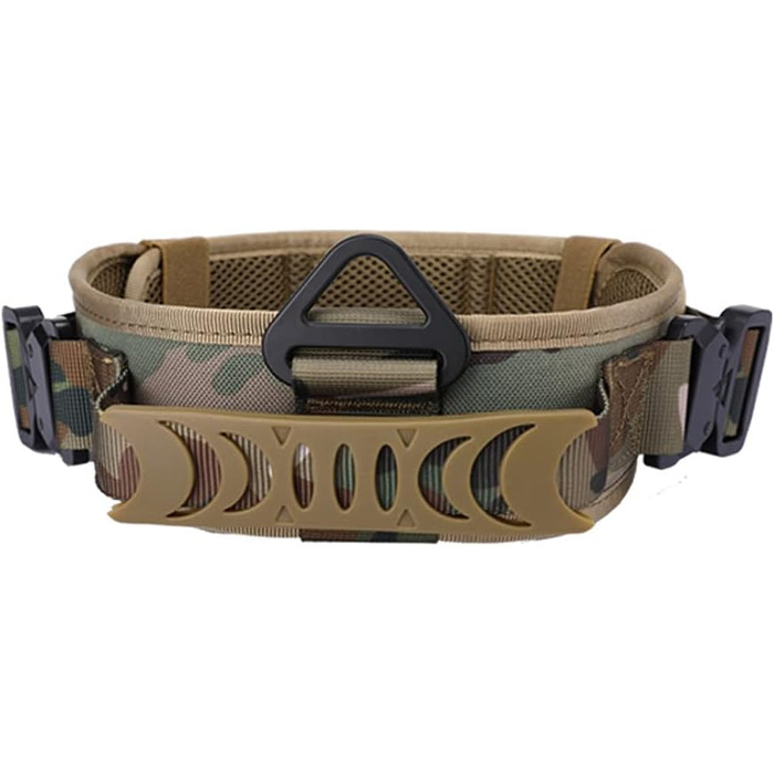 Нашийник для собак Vmokki з м'якою підкладкою, 7 см, з двома пряжками, контрольний ручка, тактичний, регульований, для великих собак (камуфляж)