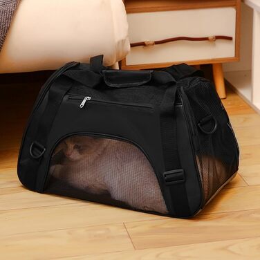 Сумка-переноска для тварин, портативна, для цуценят, чорна: дихаюча, неслизька, для подорожей та прогулянок