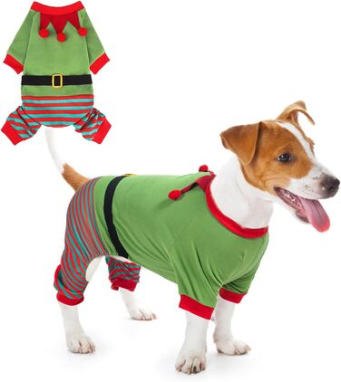 Світер для собак SCENEREAL на Новий Рік, костюм ельфа для собак великих, середніх та маленьких порід, теплий зимовий одяг для цуценят, святковий набір (червоний, однотонний, Small/Medium)