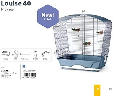 Клітка для маленьких птахів Louise 40, синя, 53x32x55 см
