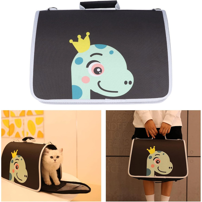 Транспортна переноска для тварин: котів, собак, середніх та маленьких розмірів, з м'якою підкладкою та плечовим ременем, з оксфордської тканини (L)