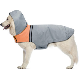 Водонепроникна дощова куртка для собак: легка, вітрозахисна, з безпечними світловідбиваючими смугами та капюшоном (2XL)