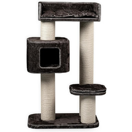 Котячий комплекс RHRQuality Devon Rex 120 см для великих котів, товсті стовпи 15 см, із сизалю, ігровий будиночок, колір тауп