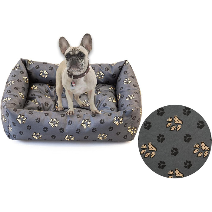 Водонепроникне ліжко для собак - ліжка для маленьких та великих собак, кошик для собак, антиковзаюча підставка (65x55x16, Велика лапа)