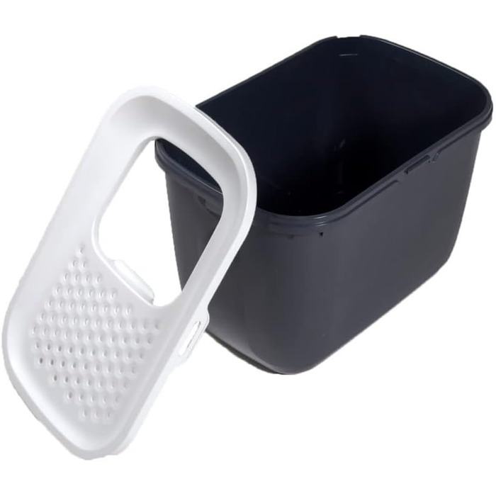 Лотку для котів Katzentoilette Hop In, сірий антрацит/білий, 58,5 x 39 x 39,5 см