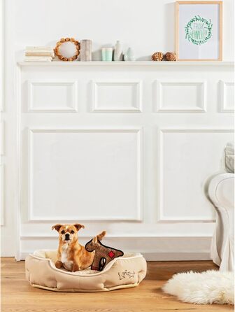 Килимок для собак та котів Dehner Lieblinge Sammy, овальний, 57 x 52 x 14 см, поліестер, бежевий