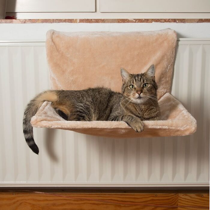 Ліжко для кота на радіатор Yumi, 49x37x24 см, бежеве