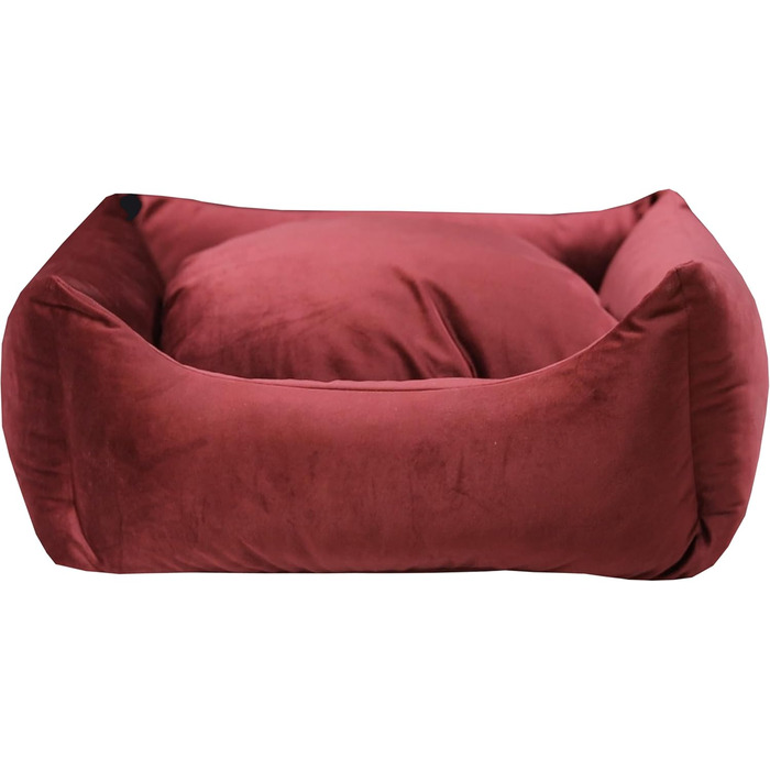 Практичне лежанка для домашніх тварин з блискавкою – м'яка подушка з сатину для собак та котів – знімний чохол – 2 розміри (M, Бордовий)