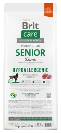 Сухий корм Brit Care Hypoallergenic Senior з ягнятиною для літніх собак, 12 кг
