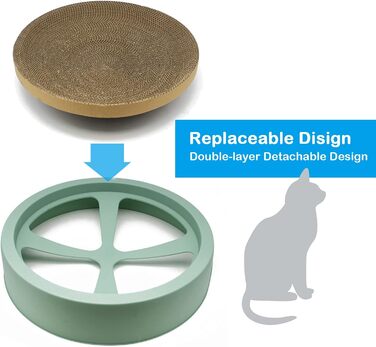 Котячий будиночок-крісло з картонної хвилястої гофрованої коробки XXL, BPS, з травою та котячою м'ятою, 44*10 см