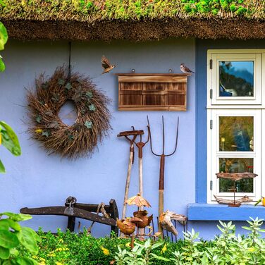 Дерев'яний шпаківня Relaxdays для горобців, 3 гніздові секції, тисове дерево, щілинний вхід 3х2 см, підвісний пташиний будиночок, натуральний