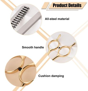 Набір професійних ножиць для грумінгу собак та котів Fellschere 5-в-1: ножиці, сталевий гребінець, сумка для зберігання