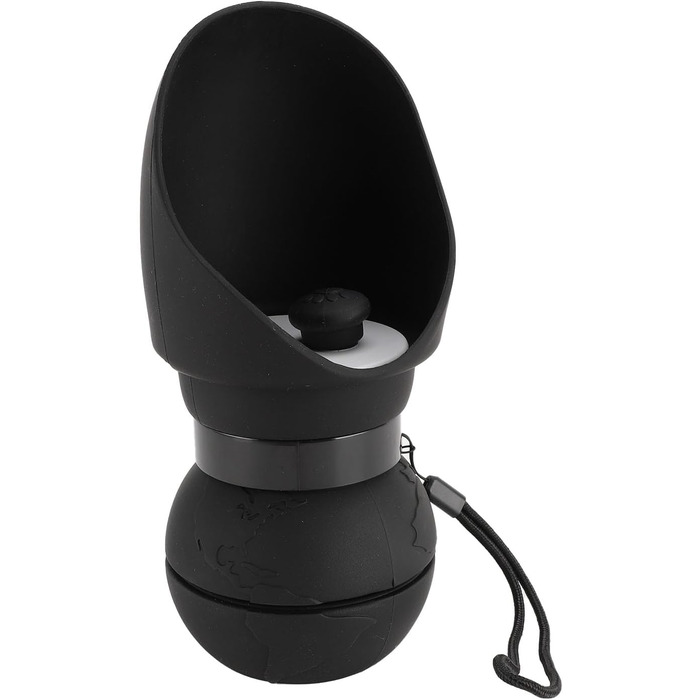 Складана пляшка для води для собак, силіконовий напійник для тварин, диспенсер для води для цуценят, дорожній напійник для собак, для прогулянок та походів (чорний)