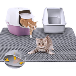 Килимок для котячого туалету Asoway Katzenklo 80x60 см, вологостійкий, з антиковзаючим покриттям, двошаровий, з дизайном стільових сот
